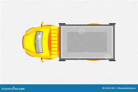 Light Truck with Trailer Top View Stock Vector - Illustration of icon, products: 65561461