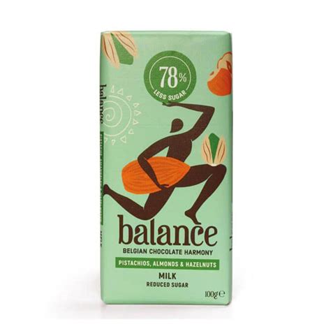 Balance Reduced Sugar Milk Chocolate 3 Nut Tablet 100g | Jarrolds, Norwich