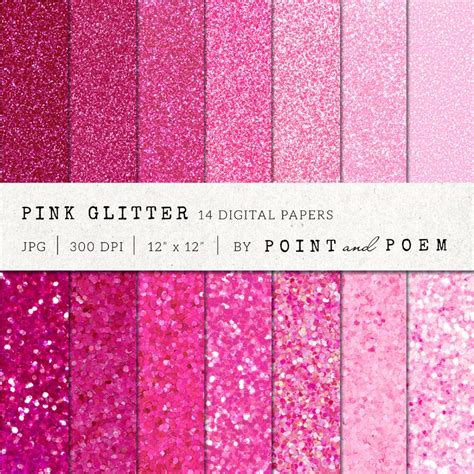 Pink Glitter Digital Paper Hot Pink Glitter Texture