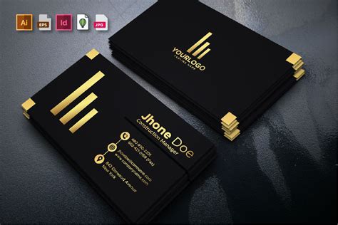 Elegant And Luxury Gold Black Business Card By M9 Design | TheHungryJPEG