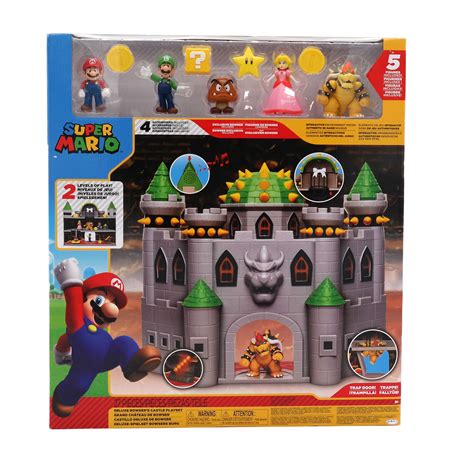 Nintendo Bowser Castle Playset With 5 Super Mario Figures