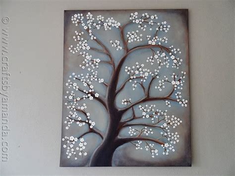 White Cherry Blossom Tree Painting - Crafts by Amanda