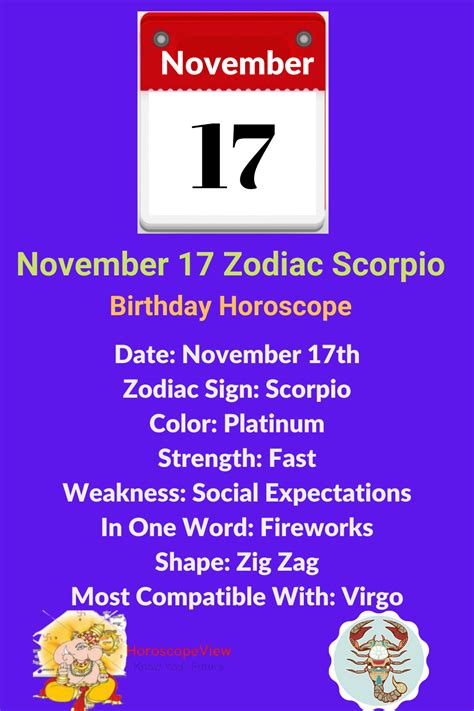 November 17 Zodiac in 2022 | Birthday horoscope, November 15 zodiac ...