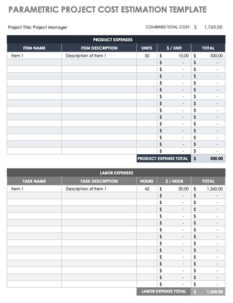 Project Cost Estimate Template | Project Management Template | Construction Budget Spreadsheet ...