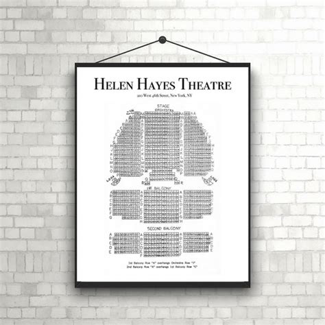 Vintage Helen Hayes Theater Seating Chart Vintage Broadway - Etsy