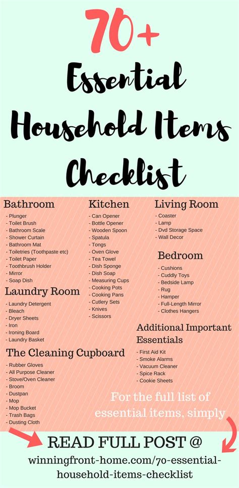 70+ Essential Household Items - A Definitive Checklist You MUST know ...