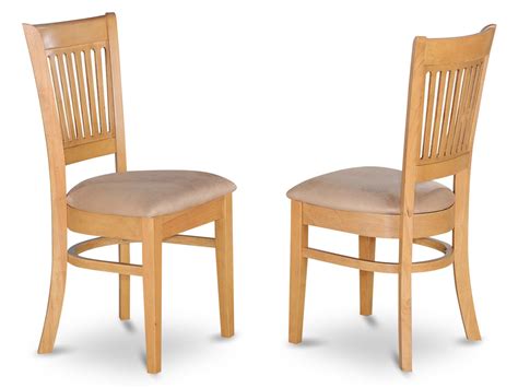 Set of 2 Vancouver dining room chairs with wood or cushion seat seat in Oak finish.