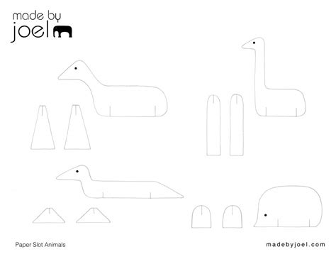 Paper Slotted Animal Toys – Made by Joel