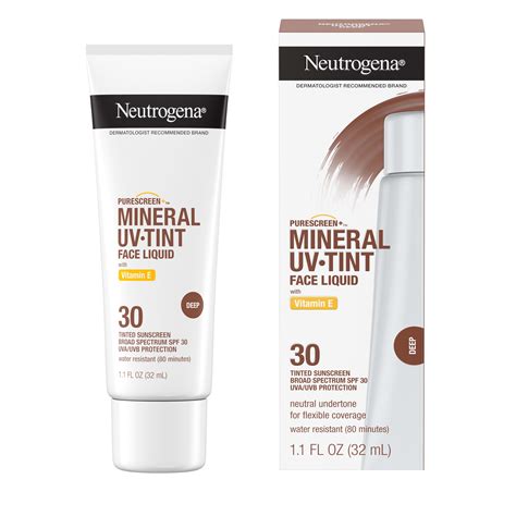 Neutrogena Purescreen+ Tinted Mineral Sunscreen, Deep, 1.1 fl. oz - Walmart.com