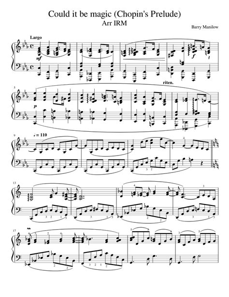 Could it be Magic, Barry Manilow Sheet music for Piano (Solo) | Musescore.com