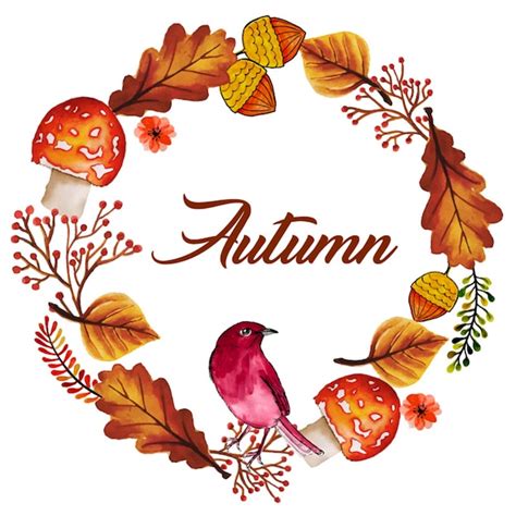 Free Vector | Watercolor autumn wreath