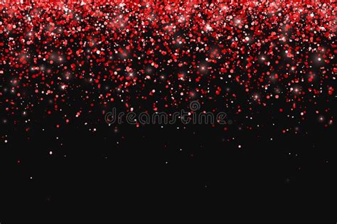 Red Glitter on Black Background, Falling Particles. Vector Stock Vector - Illustration of ...