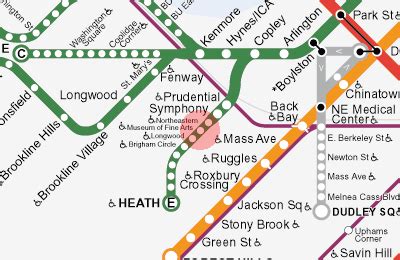 Museum of Fine Arts station map - Boston subway