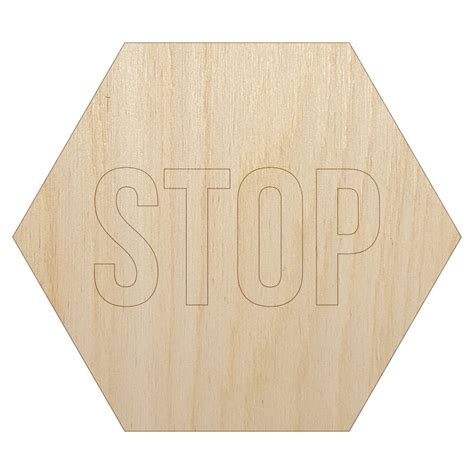 Stop Sign Wood Shape Unfinished Piece Cutout Craft DIY Projects - 4.70 Inch Size - 1/8 Inch ...