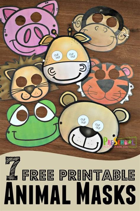 🐸🦁🐷🐯 FREE Printable Animal Masks Templates for Kids