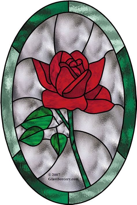 Stained Glass Tattoo Style Red Rose Suncatcher Outdoor & Gardening Home & Living trustalchemy.com