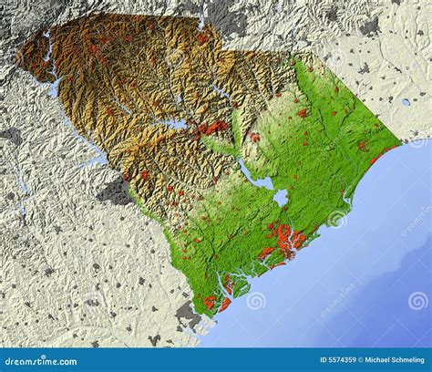 South Carolina Elevation Map - Ailina Laurette