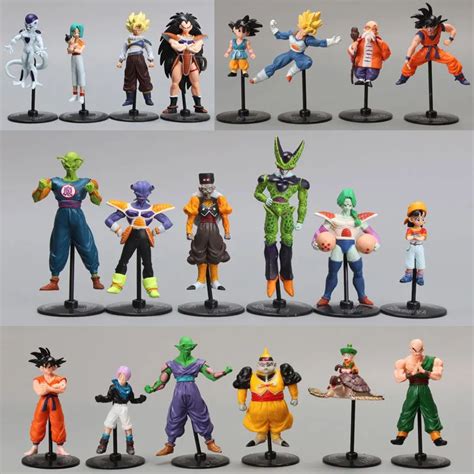 20pcs/set Dragon Ball Z GT Action Figures Crazy Party 10CM Cell/Freeza ...