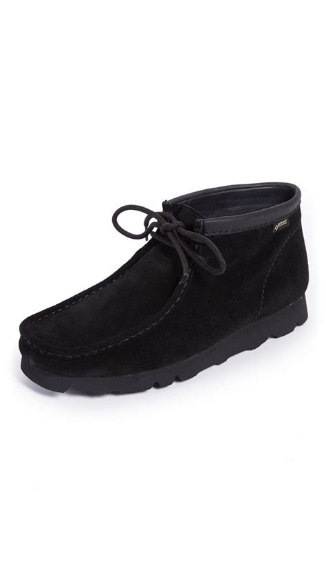 Clarks Wallabee Bt Gtx Suede Boots In Black | ModeSens