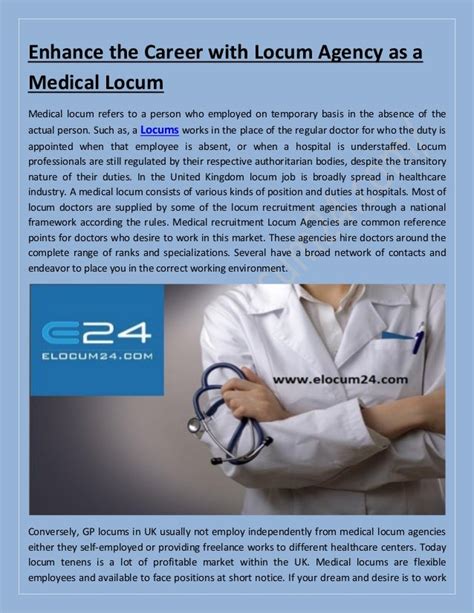 Enhance the career with locum agency as a medical locum