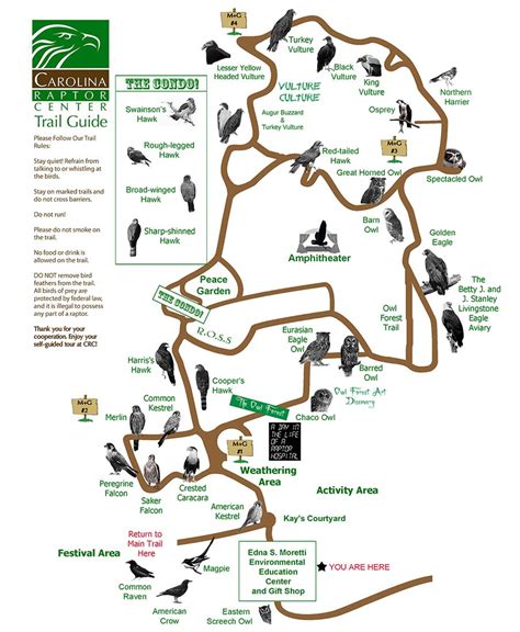 Trail Map | Carolina Raptor Center Education Center, Science Education ...