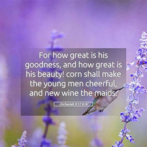 Zechariah 9:17 KJV - For how great is his goodness, and how great is