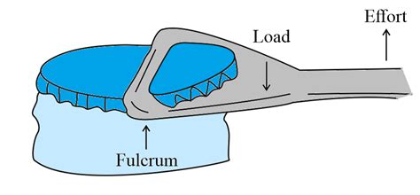 State the class of levers and the relative positions of loadL effort E and fulcrum F in a bottle ...