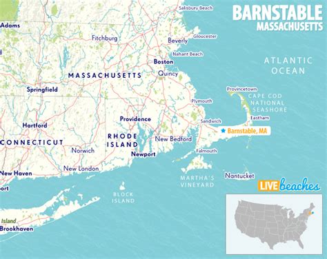 Map of Barnstable, Massachusetts - Live Beaches