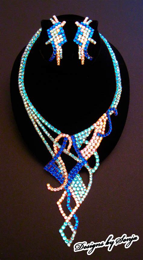 Ballroom jewelry, necklace and earrings designed and created by Sonja ...