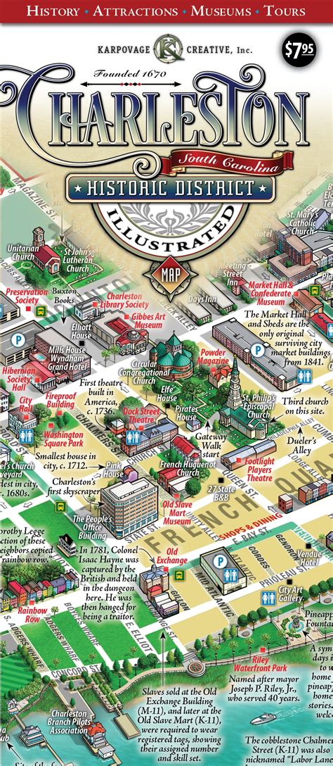 Charleston Historic District Illustrated Map - Walmart.com - Walmart.com