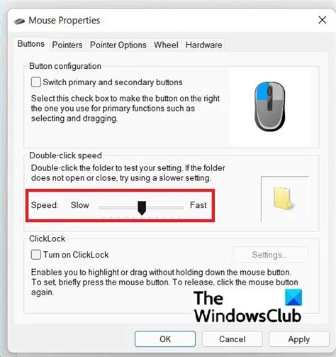 How to change Mouse Double Click Speed in Windows 11/10