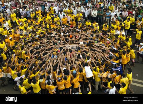 Peoples celebrate Dahi handi festival Dadar Mumbai Maharashtra India ...