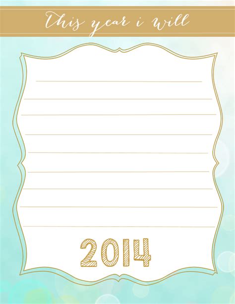 Printable New Year's Resolution - The Girl Creative