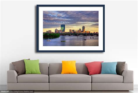 Boston Skyline Art Boston Skyline Canvas Massachusetts Wall | Etsy