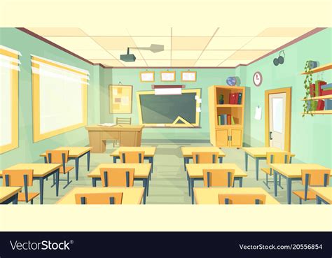 Cartoon of school classroom Royalty Free Vector Image