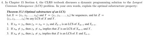 Solved 4. In Chapter 15 Section 4, the CLRS texbook | Chegg.com