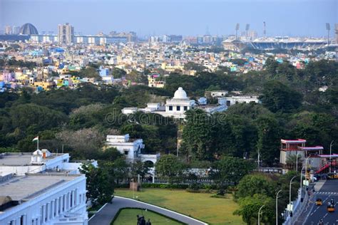 Chennai City Skyline View from the Marina Lighthouse Editorial Image - Image of facing, building ...