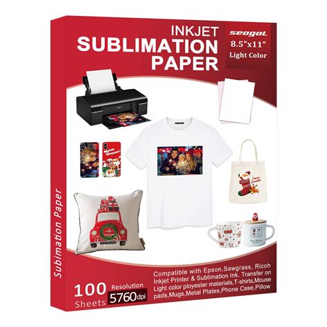 Buy Sublimation Paper 100 Sheets 8.5 x 11 Inches 125gsm, for Any Inkjet Printer with Sublimation ...