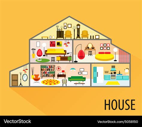 House cartoon interior Royalty Free Vector Image