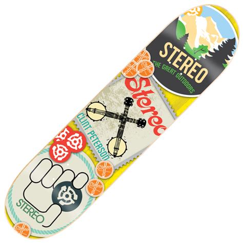 Stereo Skateboards Stereo Peterson Stickers Skateboard Deck 7.75'' - Stereo Skateboards from ...