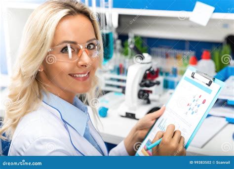 Young Attractive Woman Scientist Researching in the Laboratory Stock Photo - Image of analysis ...