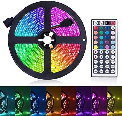 LED Strip Lights, 16.4ft RGB LED Light Strip 5050 LED Tape Lights, Color Changing LED Rope ...