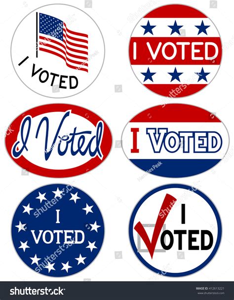 Vector Illustration Of "I Voted" Stickers/Signs. - 412613221 : Shutterstock