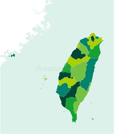 Taiwan and Taiwan Strait Map Illustration Stock Vector - Illustration ...