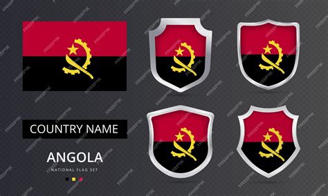 Premium Vector | Angola national flag map location element design