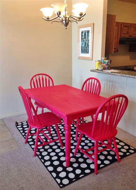 Pink Kitchen Table - Rustic Modern Furniture Check more at http://www.nikkitsfun.com/pink ...