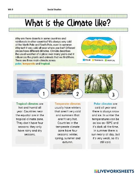 Climate zones activity What Is Climate, Climate Change, Intermediate ...