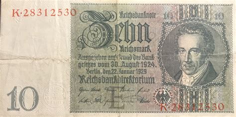 10 Reichsmark (Reichsbanknote) - Germany (1871-1948) – Numista