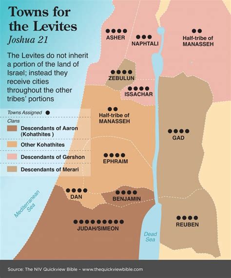 Joshua 21 - A map of the towns provided for the Levites. Read more in ...