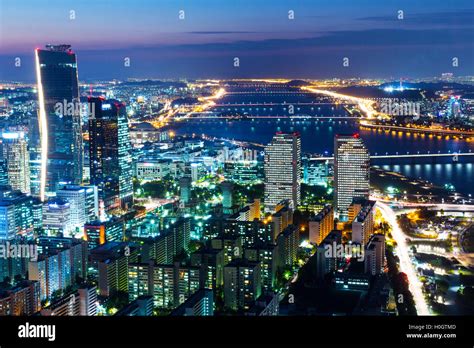 Seoul skyline at night Stock Photo - Alamy